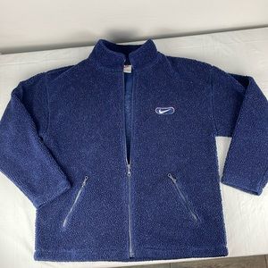 Nike Sherpa deep pile jacket size XXL nave blue red white zippered 2 pockets